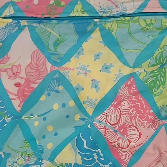 Lilly Pulitzer Pastel Patchwork Print Jacket - Blue, Pink, Yellow, Green - Picture 6 of 12